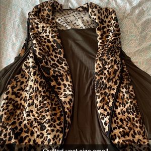 Quilted cheetah or leopard vest